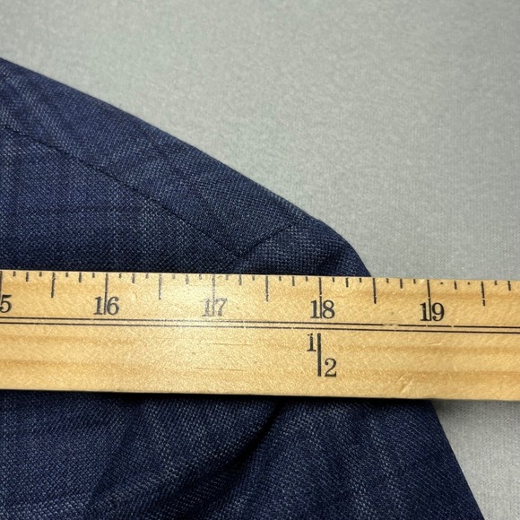 JOS A BANK 1905 Mens Plaid Blazer Jacket Wool Spandex Blue Size 38 Short - Picture 7 of 14
